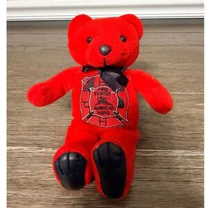 Honor Bear Firefighter‎ Red Teddy Bear American Hero Plush American Flag